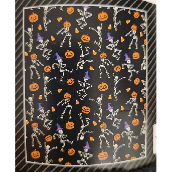 Way To Celebrate Black Pumpkin Skeleton Plush Throw Halloween Blanket 50" x 60" - Picture 2 of 9